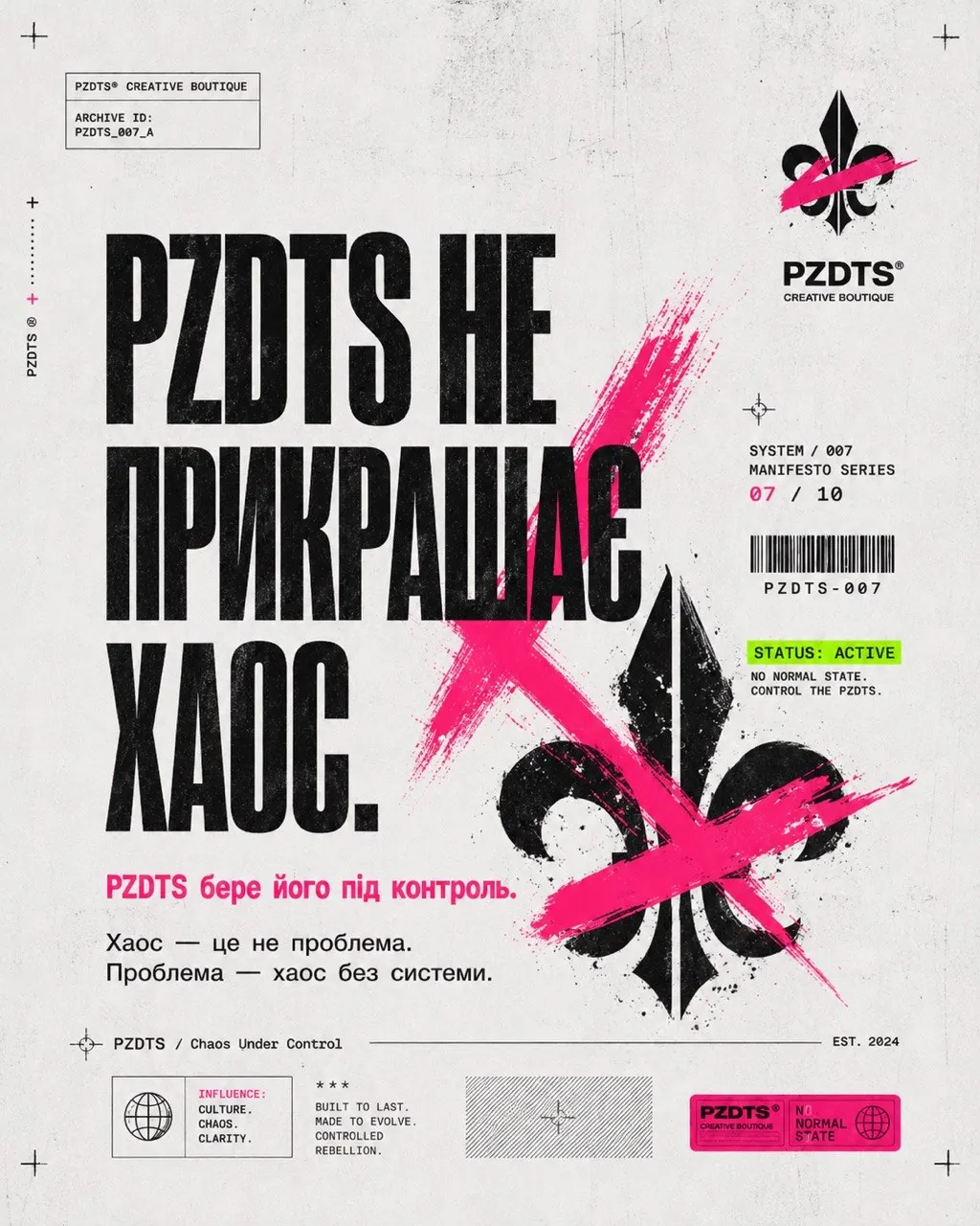 Плакат «PZDTS не прикрашає хаос»